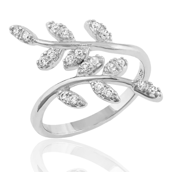 Montana Silversmiths Sacred Forest Sterling Silver CZ Crystal Wrap Ring One Size - Picture 2 of 11